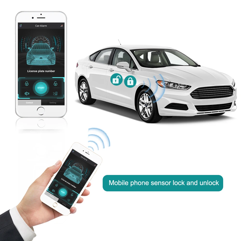 Auto-sensing central locking(Use APP) approaches the car to unlock, leaves the lock and outputs