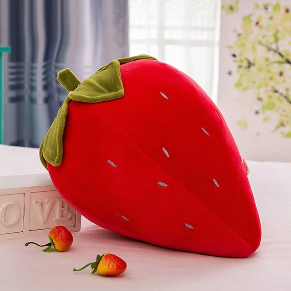 

Creative Strawberry Cushion Soft Simulation Fruit Pillow Comfortable Supple Decorative Couch Throw Pillow Bedroom Decor
