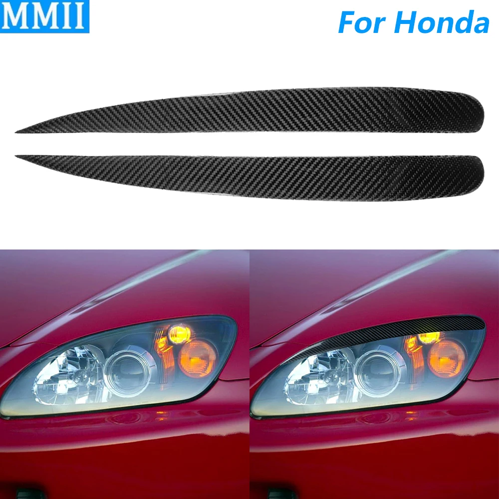 

For Honda S2000 2000-2009 Real Dry Carbon Fiber Front Headlight Eyelid Eyebrow Cover Panel Trim Car Accessories Modification