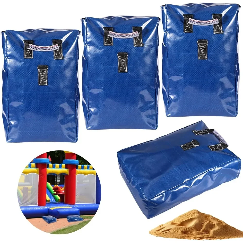 

4 Pack Heavy Duty Vinyl Sandbags for Inflatable Bounce House Water Slide Canopy Tent Anchor Safety Weights