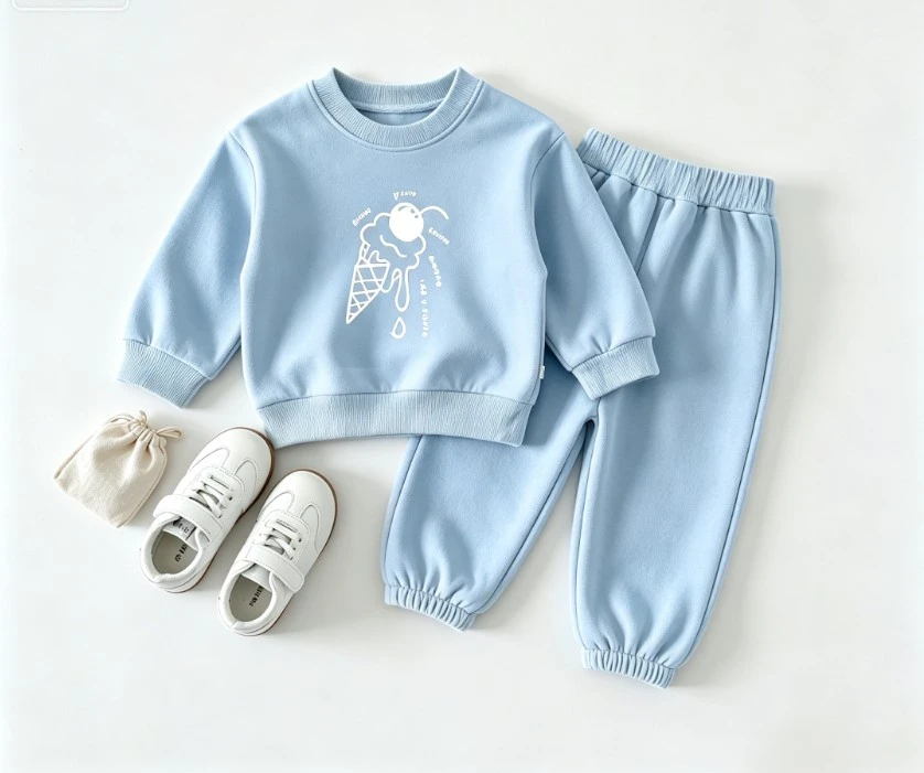 Minimal Kids Two Piece Sweat Tracksuit Children Soft Fabric Baby Kid Popular Clothing Wear Kid Autumn Pullover + Trousers Suits