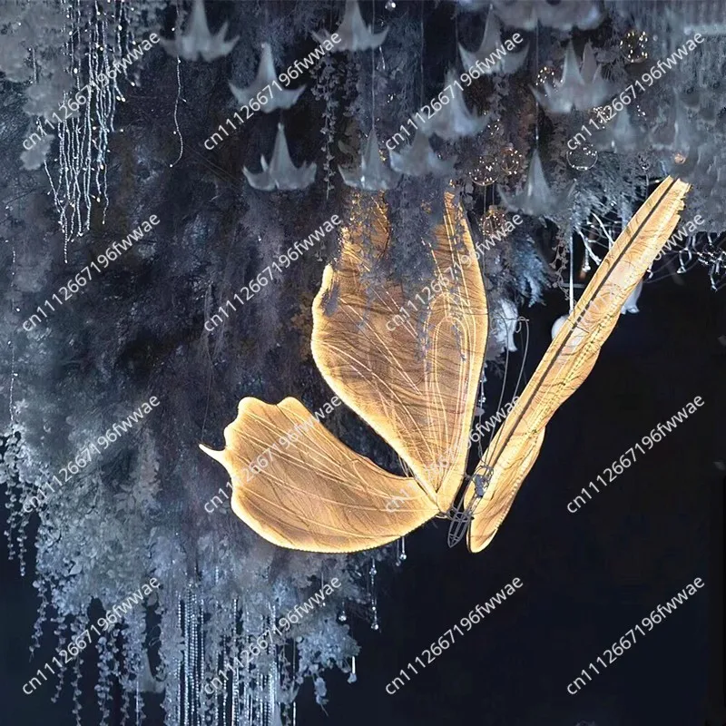 Wedding Decoration Props Glowing Butterfly Wings, Hanging Accessories, Stage Chandeliers, T-stage Iron Photography Background