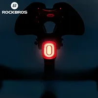 ROCKBROS Bike Tail Light Same Frequency Induction Brake Taillight IPX6 Waterproof Rear Light Type-C Night Riding Warning Light