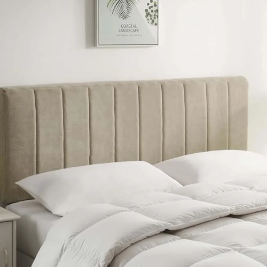 

Upholstered Headboard - Easy Assemble Channel Stitched Headboard Size - Wall Mounted Headboards with 3D Soundproof Wall Panels