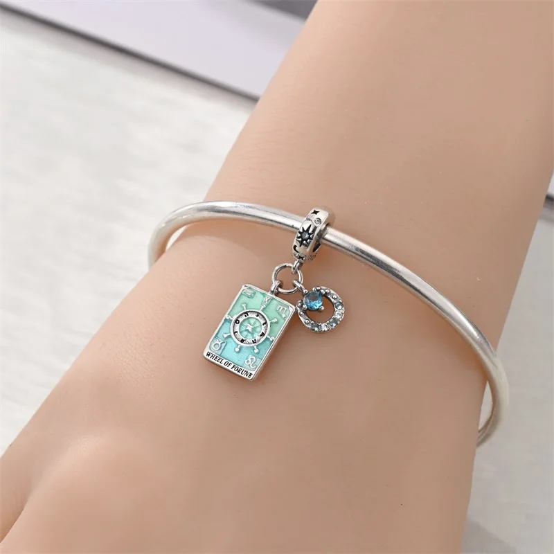 100% 925 Sterling Silver Tarot Collection Pendant DIY Hourglass Beads Fit Pandach Original Bracelet Women Jewelry Birthday Gift