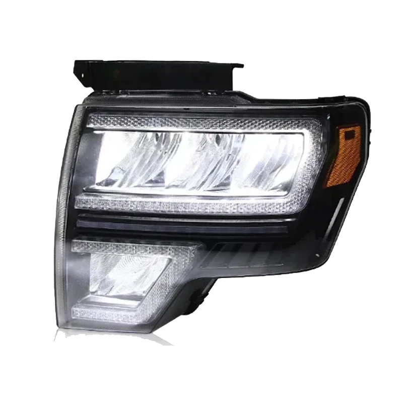 2PCS Suitable for Ford 08-14 Raptor F150 headlight assembly modified LED daytime running light running water turn signal headlig