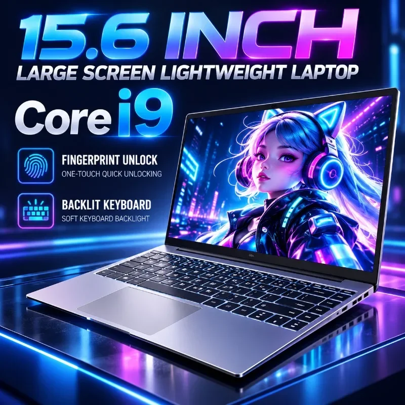 Intel i9-10980HK 15.6 inch Portable Laptop  32GB RAM 2TB SSD Gaming Laptops Computer With Fingerprint Unlock Notebook