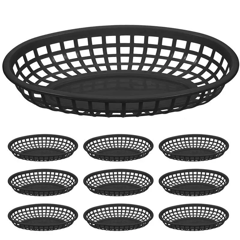 10Pcs Snack Basket Catering Tray Container Sundries Holder Basket for Snack chicken chips basket oval fruit basket bread basket