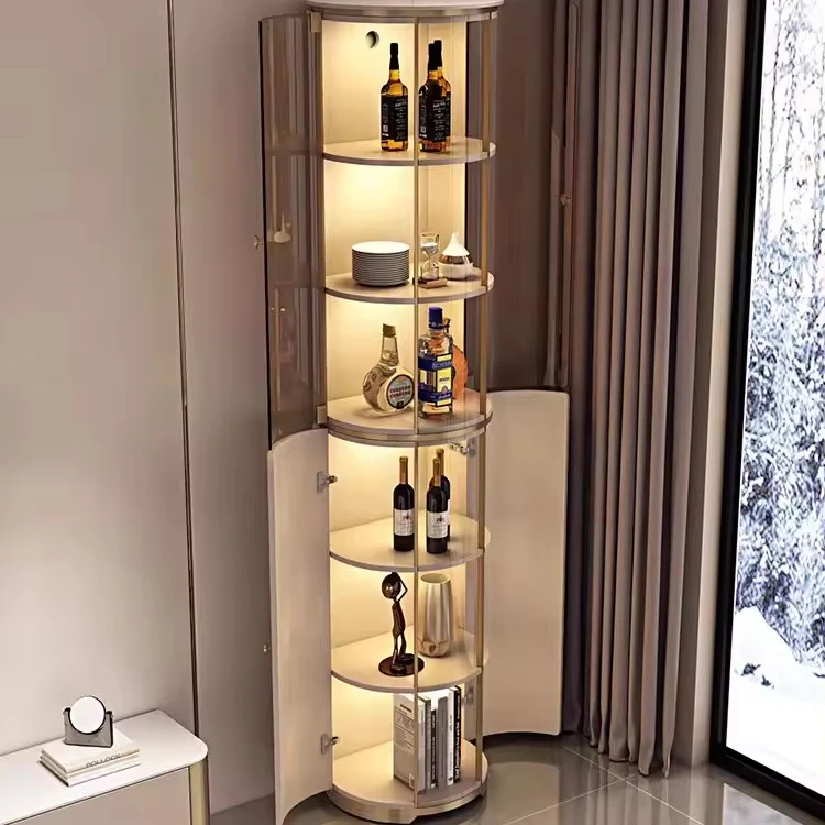 

Wine Cabinet Display Cabinet Modern Light Luxury Solid Wood Designer Creative Italian Style Glass Wine Cabinet Against the Wall