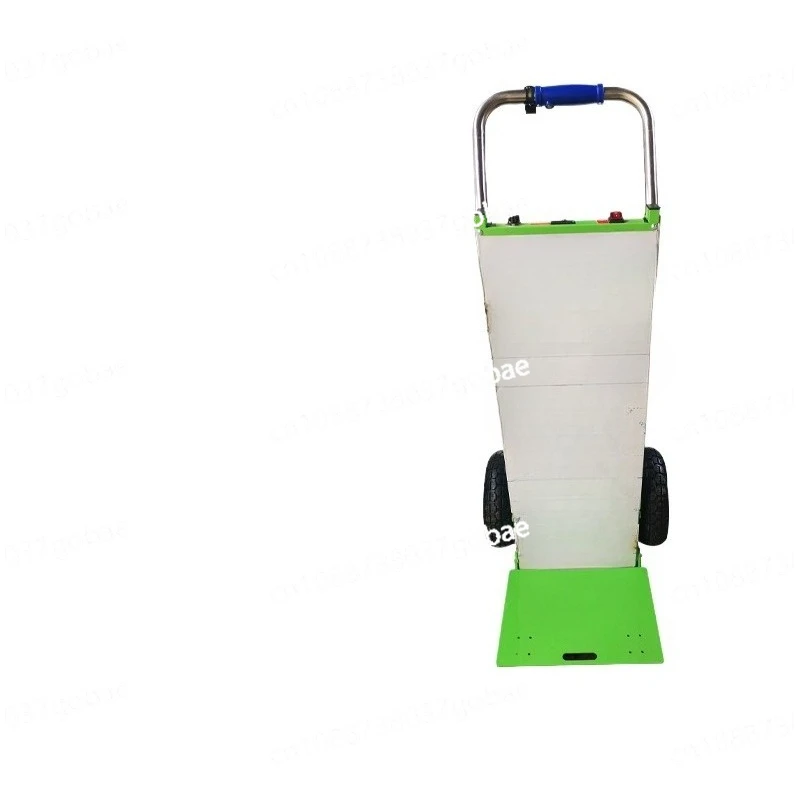 Escalador de escaleras eléctrico, carrito plegable sobre orugas, cubo cargado, tablero horizontal