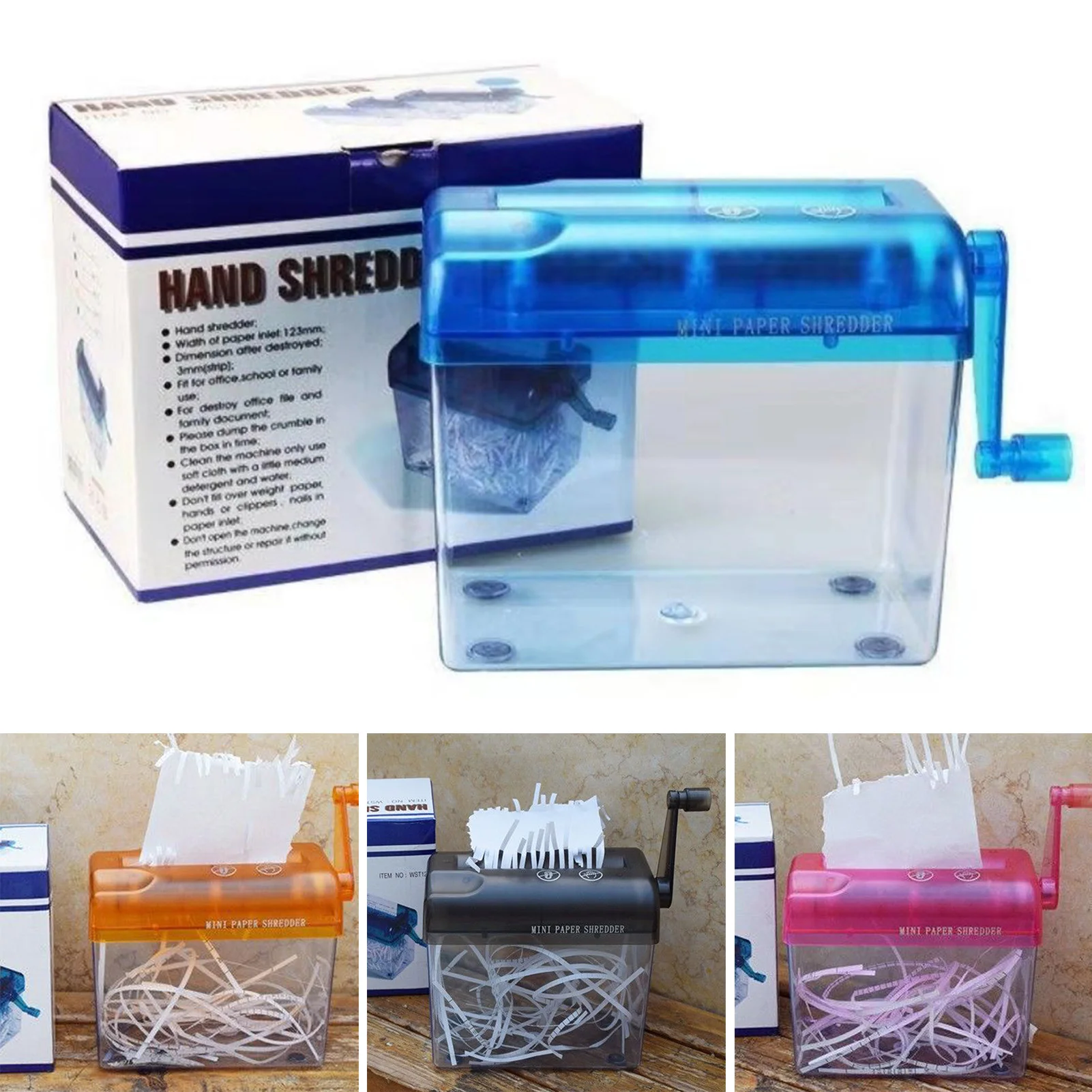 

Desktop Mini Hand Shredder Efficient Performance Convenient Design Stationery Suitable for Home Office Shelf