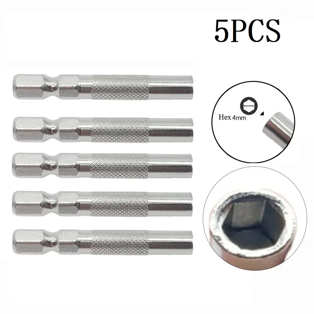 5PCS Hex Shank 6.35mm Insert Bit Adapter To 4mm Electric Screwdriver Socket Holder Magnetic Bit Holder Replace Power Tools Parts