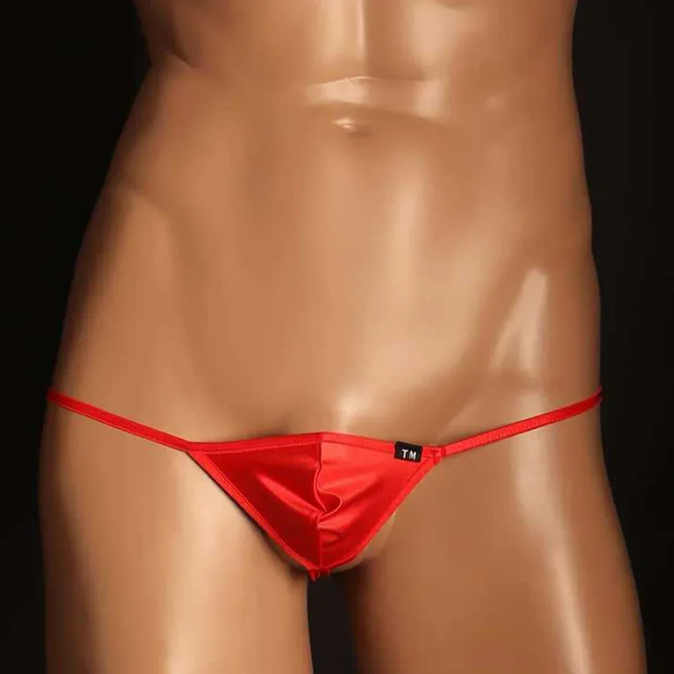 1pc Men Sexy Low Rise Thongs Double Thin Belt Underwear G-string Open Butt Bulge Pouch Thong Mini Brief Breath Gay Sissy T-back