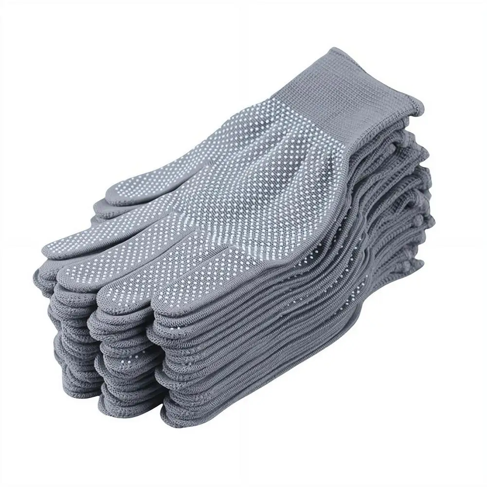 10 Paar rutschfeste Arbeitshandschuhe aus Nylon, atmungsaktiv, mit PVC-Punkten auf der Handfläche, Sicherheitsschutzhandschuhe für die Gartenarbeit, Lagerreinigung – Detail 2