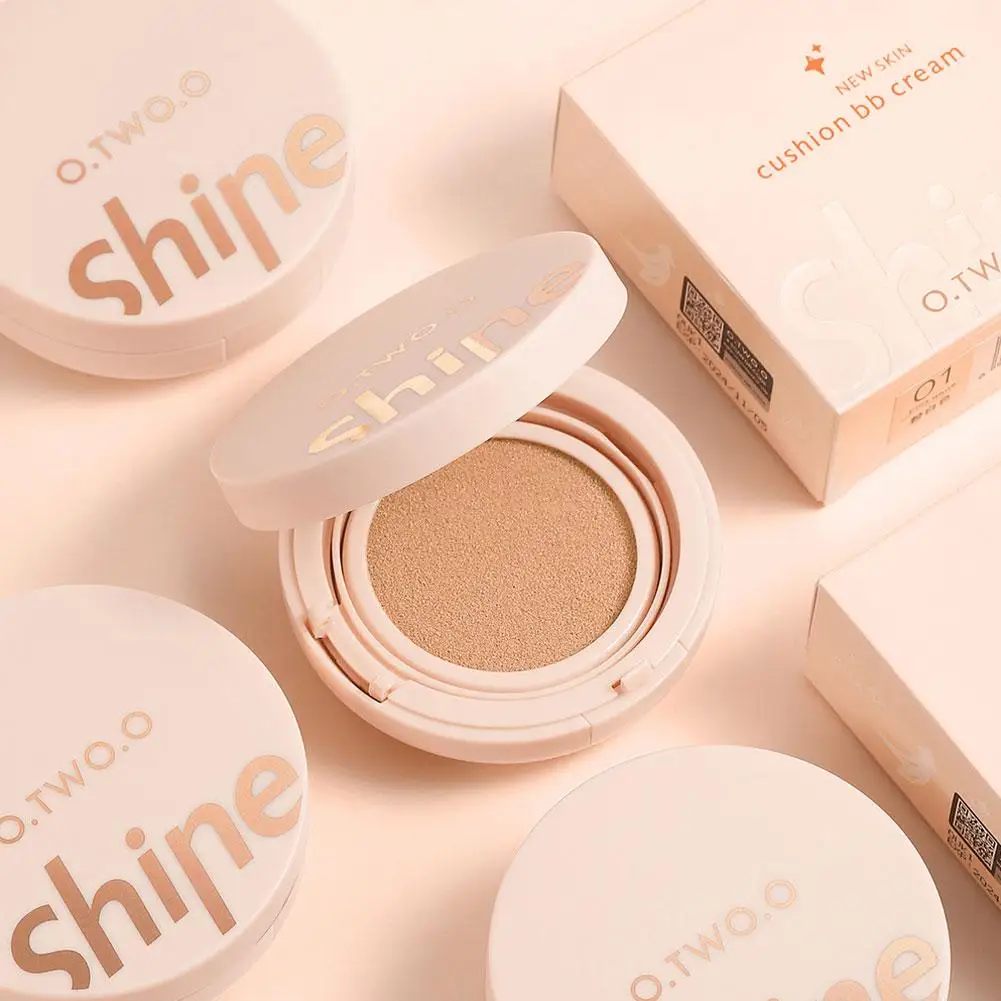 O.TWO.O Air Cushion BB Cream 3 Colors Fuller Coverage Waterproof Long-lasting Concealer Cushion Compact With Puff Face Makeup