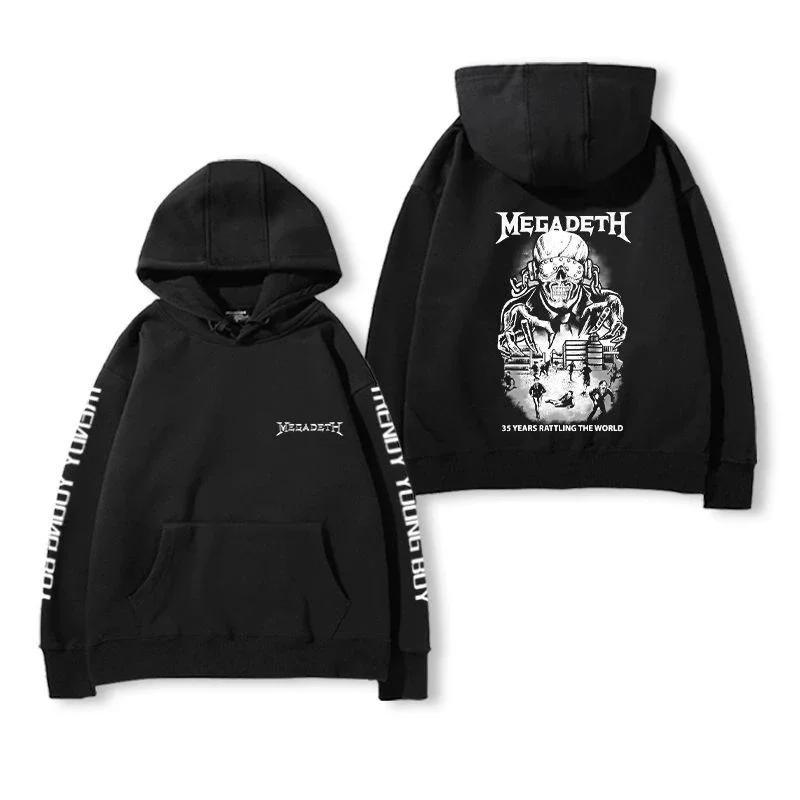 MEGADETH TRIVIUM Rock Band Hoodie Men's Autumn/Winter Heavy Metal Loose High Street Top From Europe and America