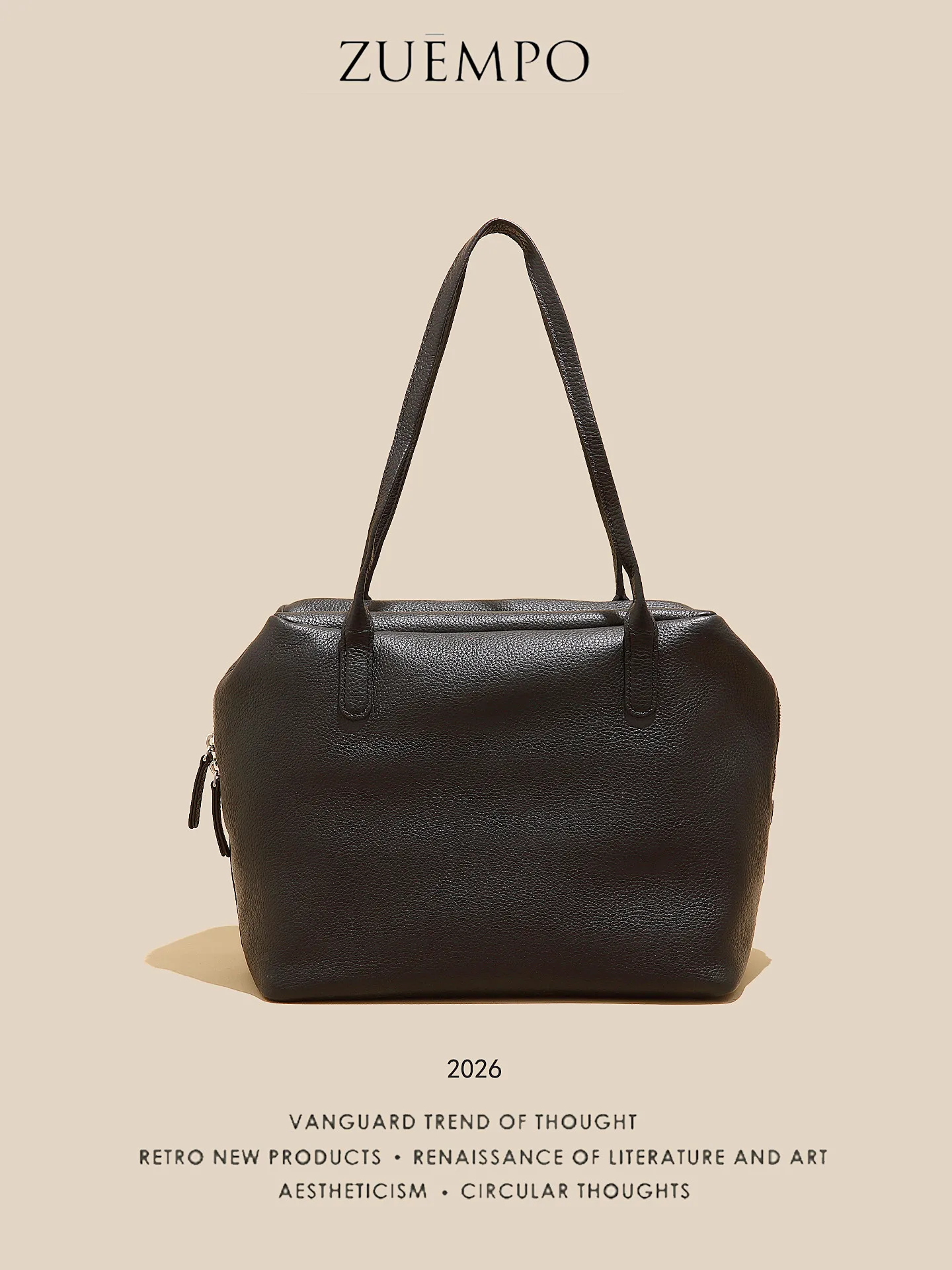 Women's TopGrain Cowhide Tote Bag, HighEnd Luxury Niche Elegant Simple Commute Shoulder & Handbag