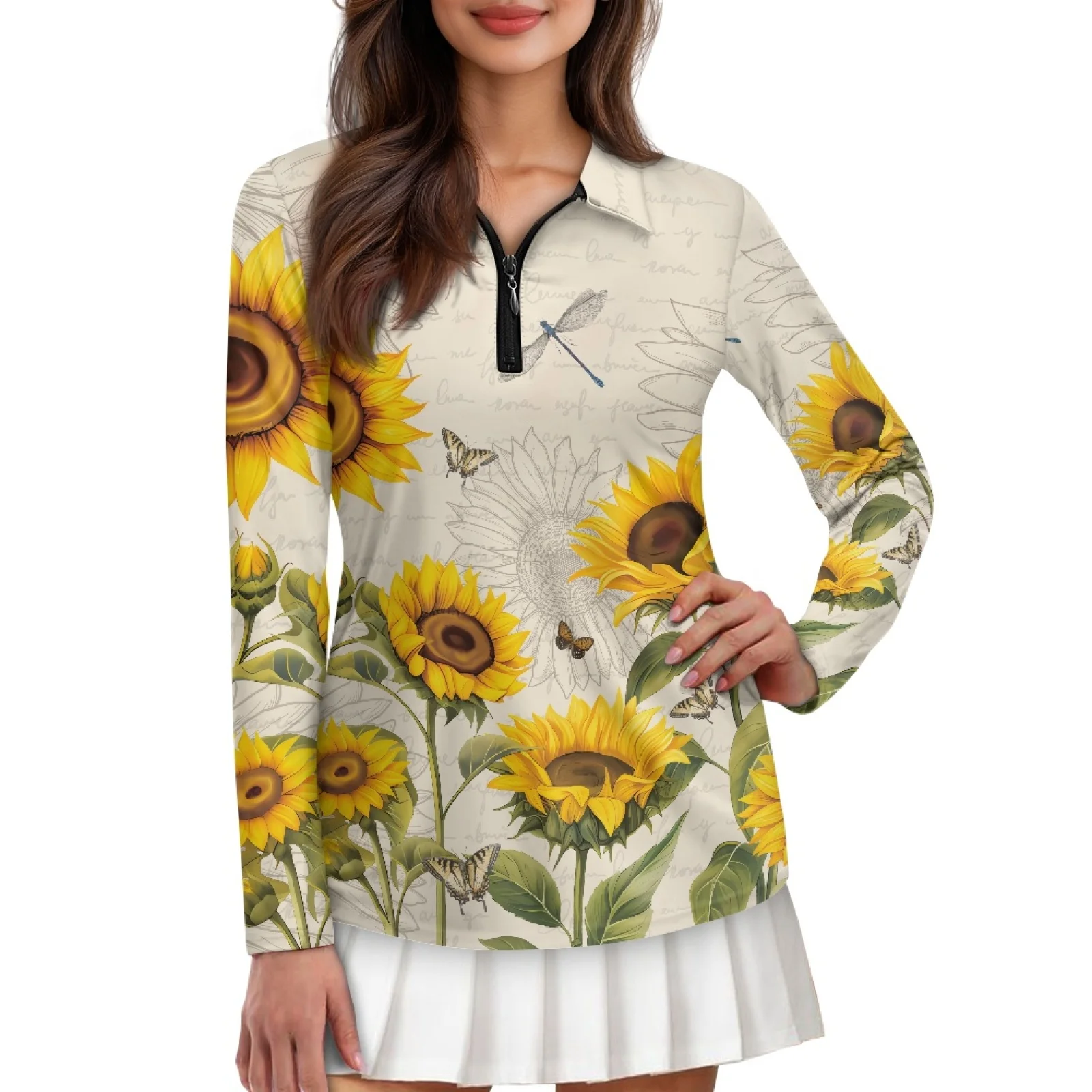 PENSTROLL Sunflower Womens Athletic Fit Athletic Sport Tops Soft Golf Tops for Shopping