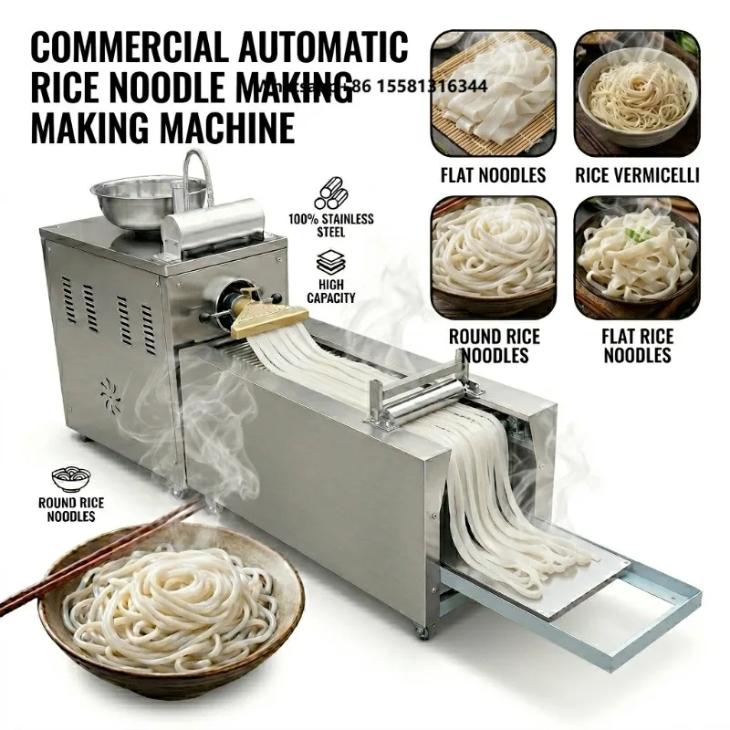 Commercial Best Price Rice Noodle Maker Automatic Bun Vermicelli Production Line Rice Noodle Making Machine