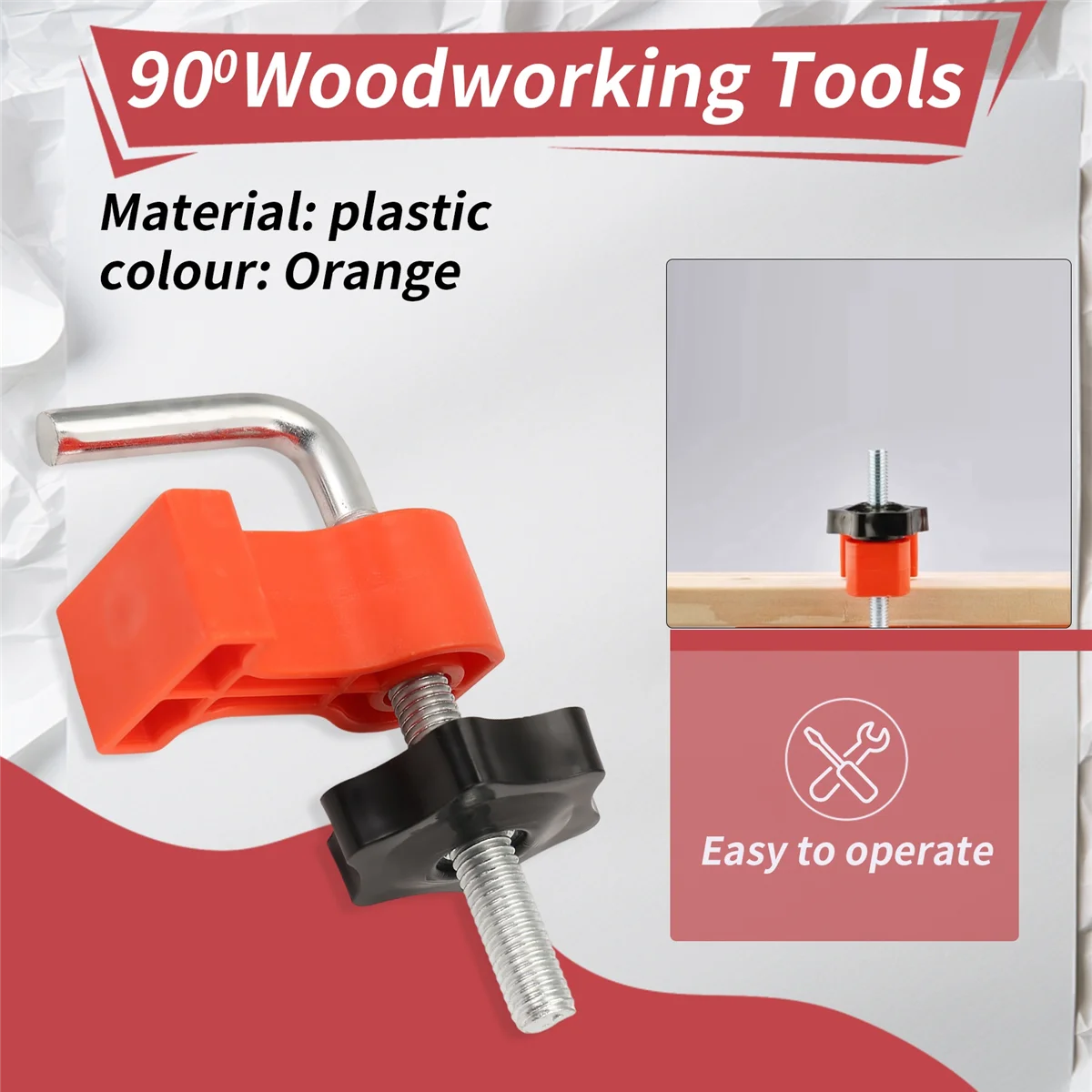 

A94U 90 Degree Clamp, Positioning Squares, Right Angle Clamp with Clamp, Corner Clamps Woodworking Tool for Pictures Frames