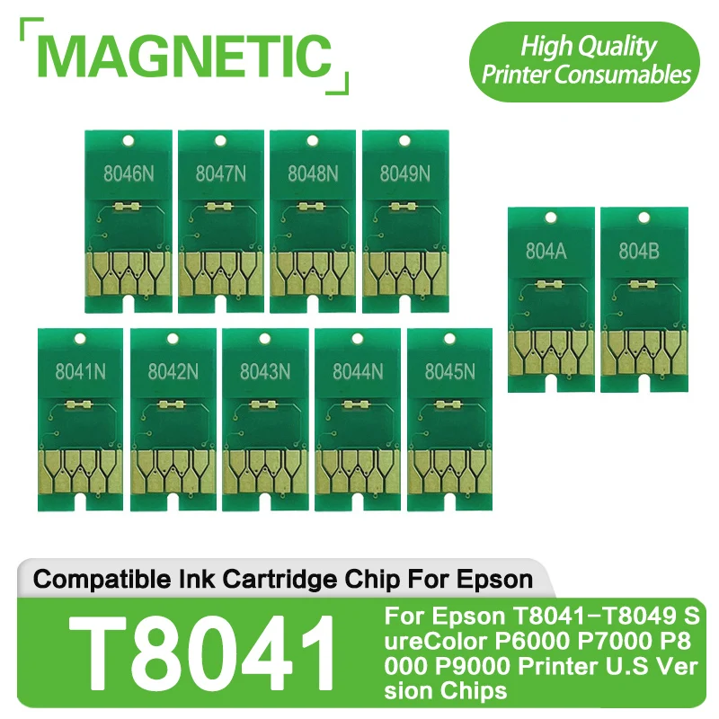 For U.S Version T8041-T8049 T804A T804B T804D Ink Cartridge Chip For Epson SureColor P6000 P7000 P8000 P9000 Printer Chips