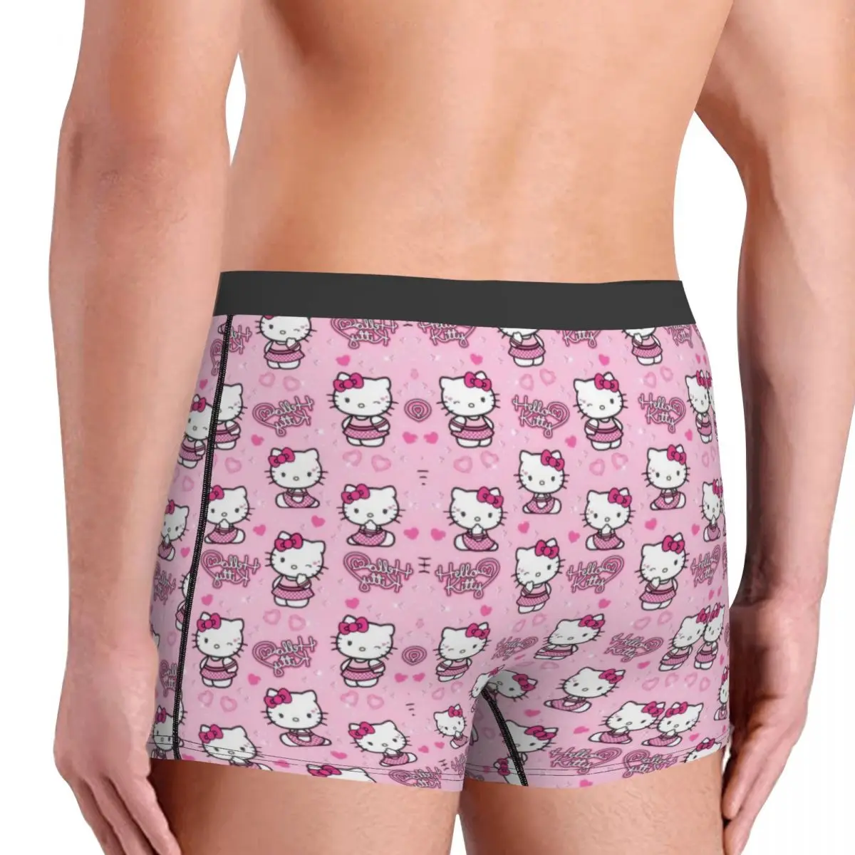 Custom Hello Kitty Manga Cat Boxers Shorts Men\'s Briefs Underwear Cool Underpants