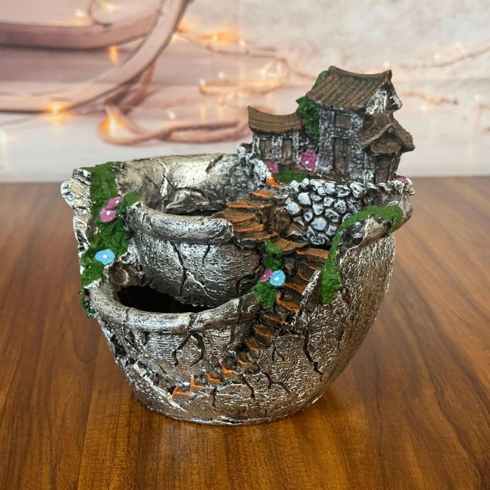 Miniature Rustic Classic Style Decorative Garden Planter for Yard or