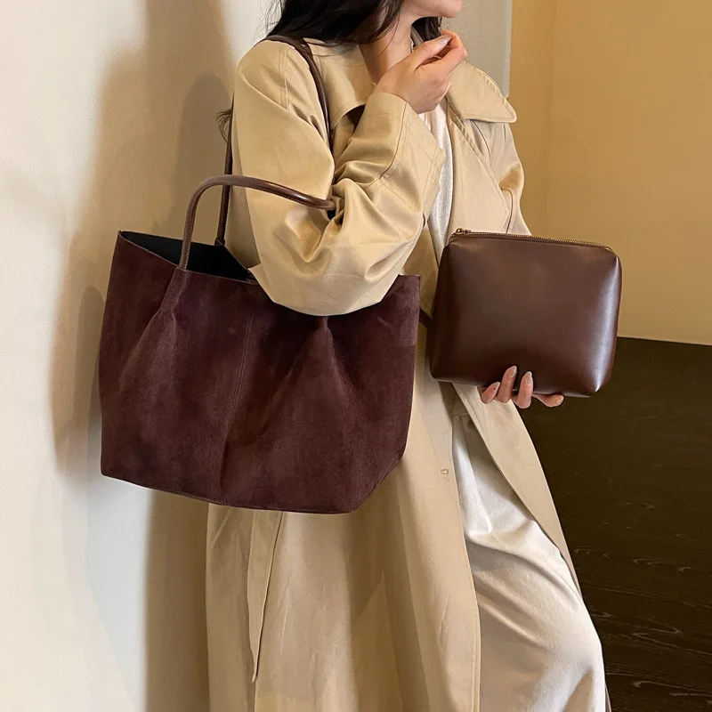Large Capacity Leopard Tote Bag Women New Retro Versatile Hand-held Shoulder Bag Casual Fashion Commuting Composite Bag