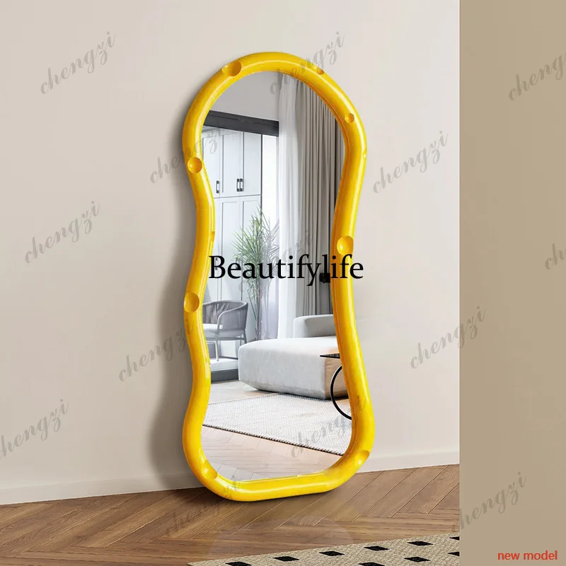 A68Oval Cute Mirrors Full Body Standing Nordic Princess Bedroom Mirrors Full Body Living Room Espejos Decorativos Room Decoratio