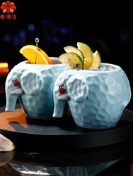 Aixiangru-Hawaiian Tiki Cocktail Glass, Baby Elephant Cups, Hot Fired Ceramic Cup, Creative Cocktail Glasses, Bar Accessories
