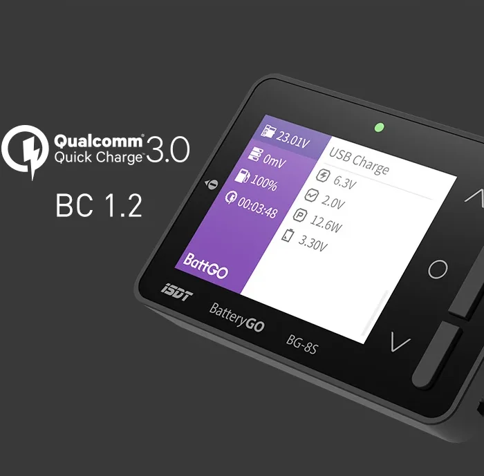 

NEW ISDT BattGO BG-8S 1-8S Lipo Smart Battery Checker Smart Cells Voltage Balancer Fast Charge with 260000 Color Sunlight Screen