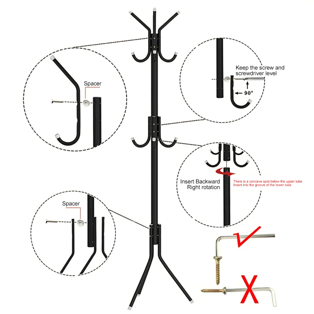 Floor Stand Coat Rack Household Metal Clothing Racks Simple Combination Clothes Hanger Clothing Display Stand Hanging Clothes