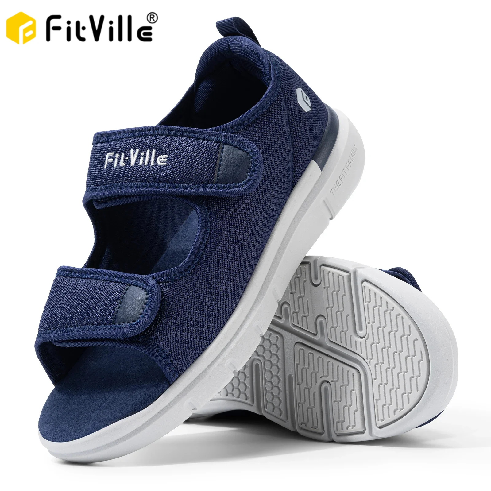 Men\'s Blue Sport Recovery Sandals Plantar Fasciitis Soft Cushion Lightweight AIFLM Men main image 2