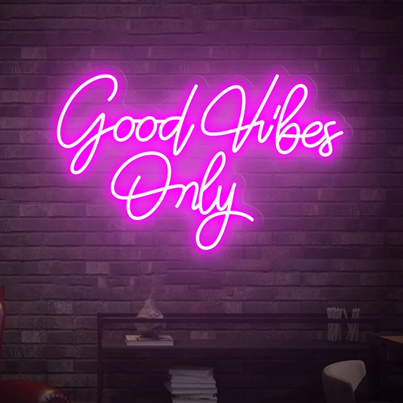 

Good Vibes Only Neon Signs Custom Wedding Party Backdrop Wall Art Decor LED Lights Bedroom Home Decorative Night Light Sign