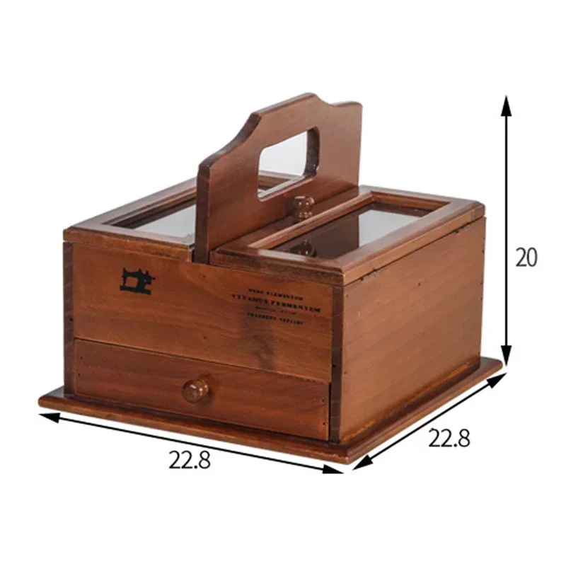 Portable Sewing Box – Drawer Type Desk Storage, Solid Wood Medicine Boxes, Cosmetic Containers, Multi-purpose Storage Solution. 6