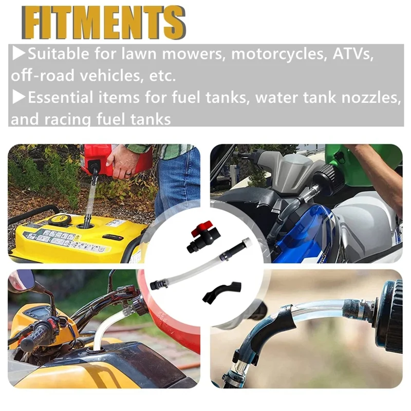 

VP Racing Fuel Filler Hose With Ball Valve Shut& Bendable Hose Set Bender Oil Tube Fuel Hose Kit For LC2 Jugs Scribner Jugs