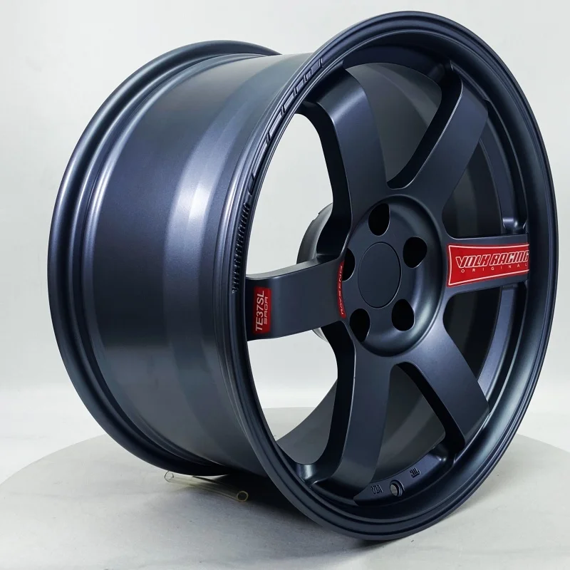 Factory High Quality Custom Forged Aluminium Alloy One Piece Wheel Hubs Wheel Rims with Matte G un Grey Red Sticker OEM ODM