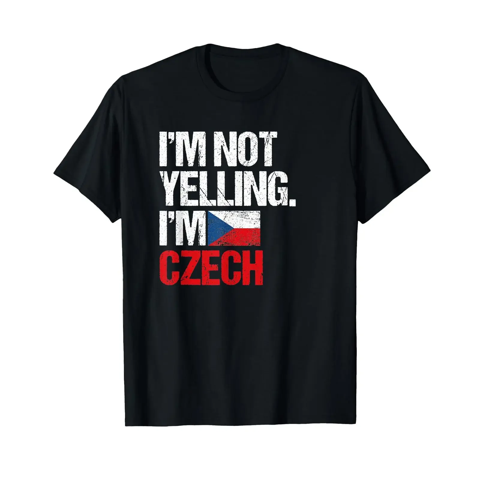I'm Not Yelling Im Czech T Shirt vintage Washed Top For Everyday Wear graphic Soft Slightly Comfortable Casual Stretched