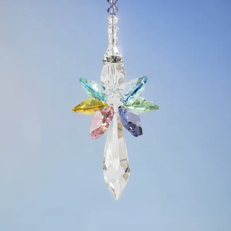 1PCS Crystal Angel Suncatcher Hanging Prisms Sun Catchers Pendant Healing Home Decor Ornament Gift