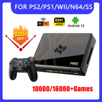 Kinhank Super Console X5 PRO Retro Video Game Consoles Plug and Play 4T with 16000 Games for PS2/WII/SS/DC/N64 Android 12 TV Box