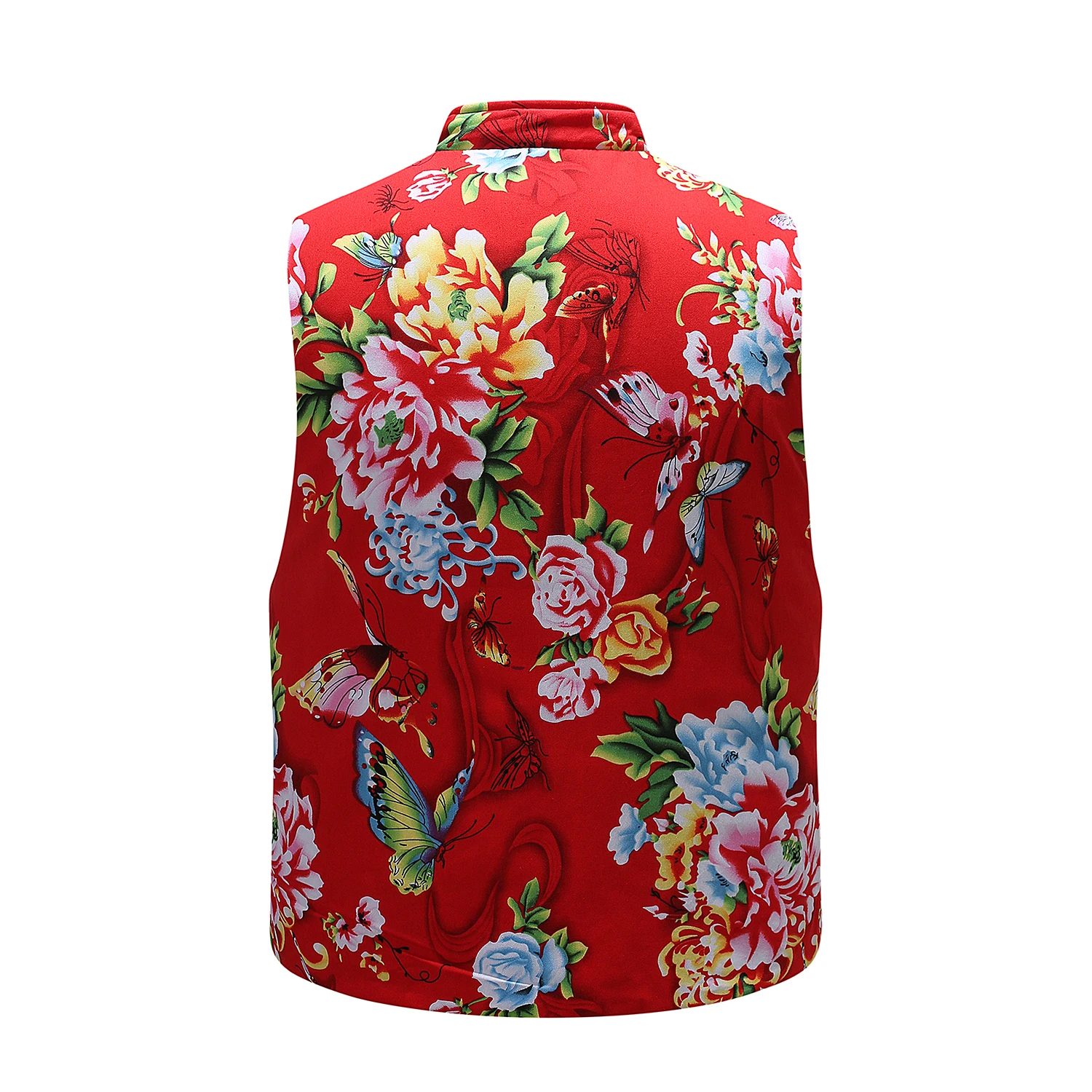 2025 Men Loose Floral Cotton Vest Jacket Chinese Style Winter Men Hanfu Outerwear Women Fashion Vest Man Flower Waist Coats