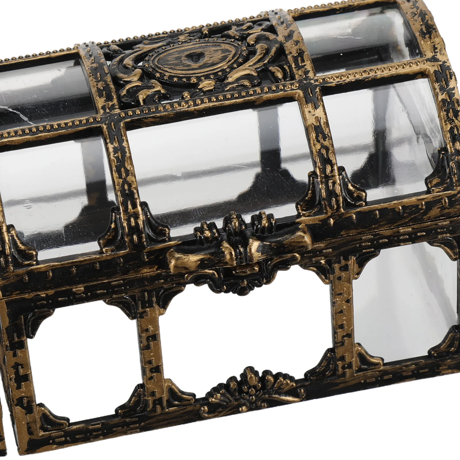 12Pcs Plastic Pirate Gift Boxes Clear Lid Treasure Chest Small Keepsake Storage Box Vintage Party Favor Organizer Candy Holder view 3