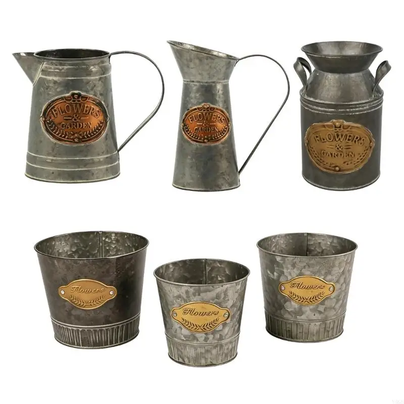 Metal Flower Pot Decorative Vase Practical Flowerpot Modern Multifunctional Flower Vase for Wedding Party Tabletop Y5GB