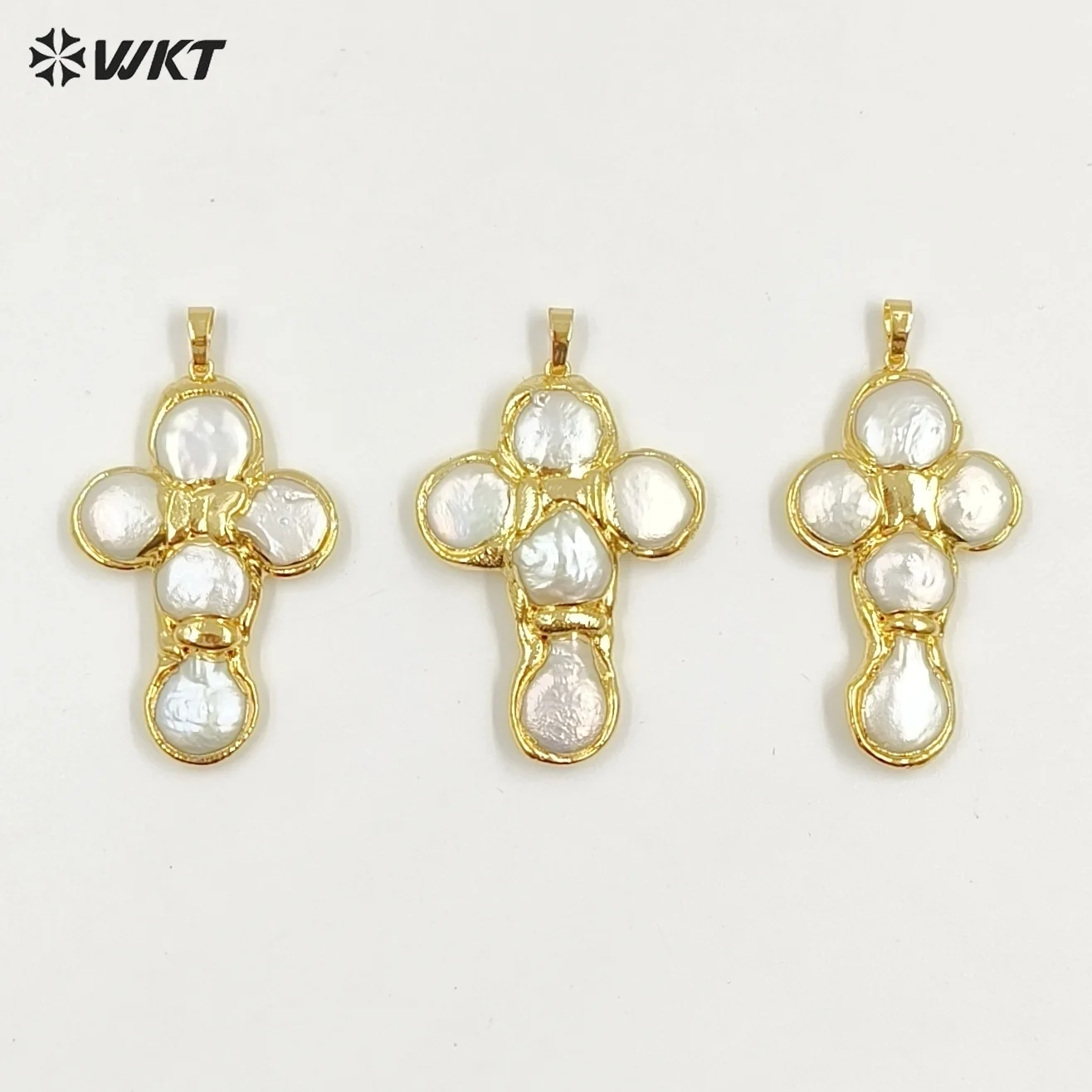 

Оптовая продажа: подвеска в форме креста с круглыми натуральными пресноводными жемчужинами, полностью позолоченная, для женщин, роскошные ювелирные изделия, DIY (сделай сам)