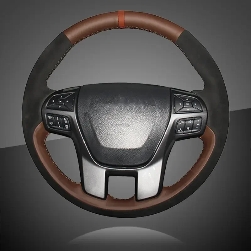 

Оплетка на руль автомобиля для Ford Ranger Everest 2016, аксессуары для интерьера из кожи