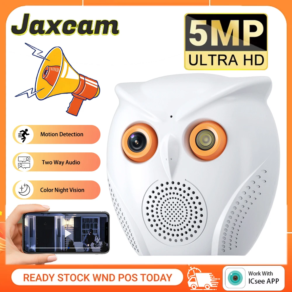

ICsee 5MP HD Owl Shape WiFi Camera Indoor Security Protection Cam CCTV Color Night Vision Monitor Two Way Audio Surveillance Cam