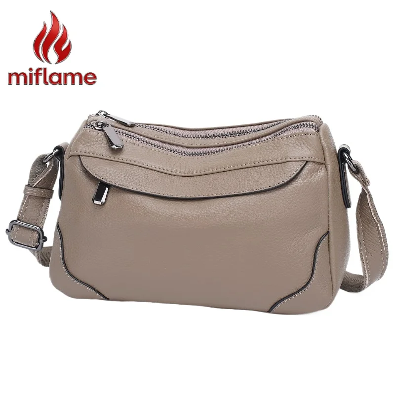 

2026 New Women's Handbags Solid Soft Leather Shoulder Bags Large Capacity Multiple Pockets Casual Mommy Crossbody Bags