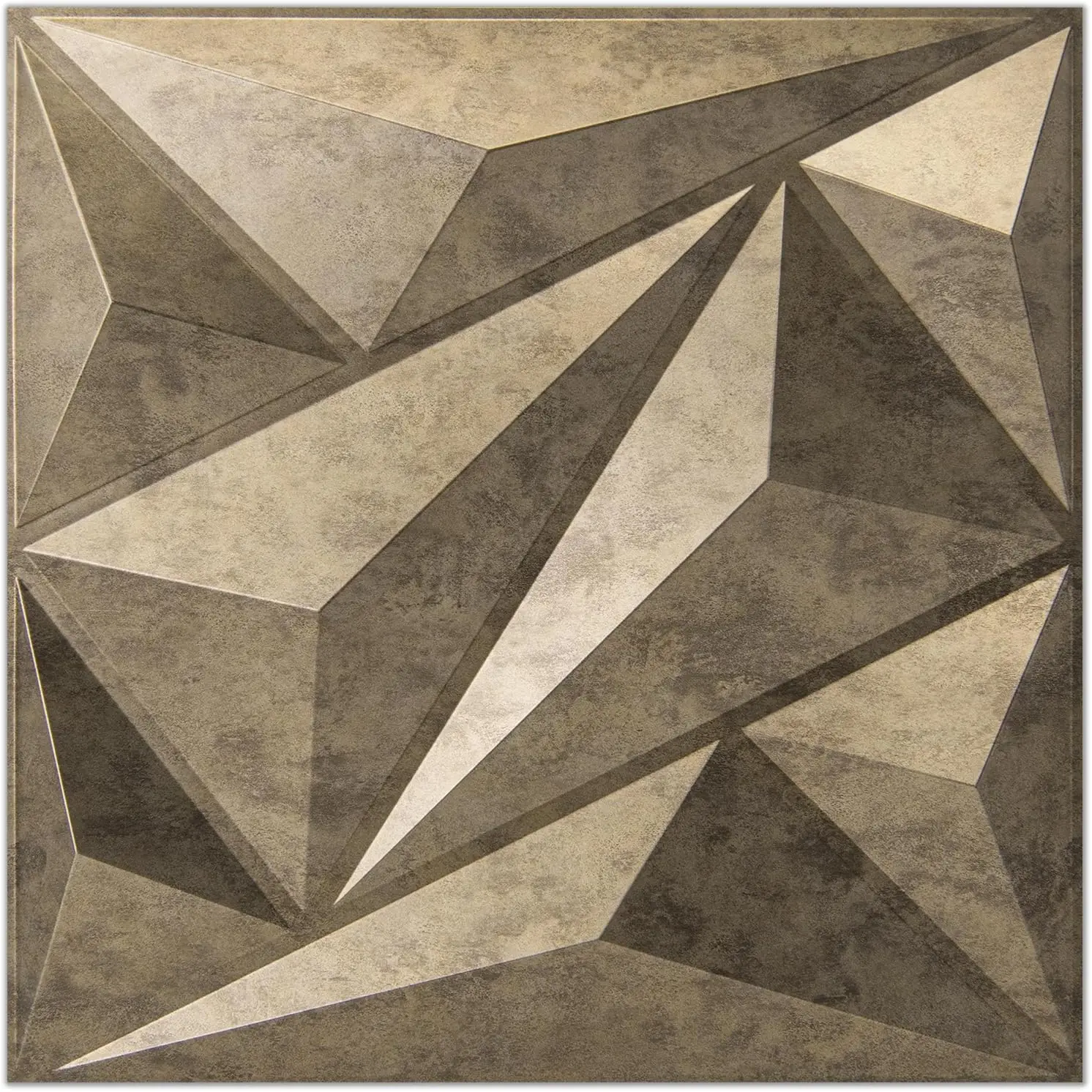 

3D-панели для стен из ПВХ с ромбовидной текстурой для внутреннего декора, цвет античное золото, набор из 12 плиток