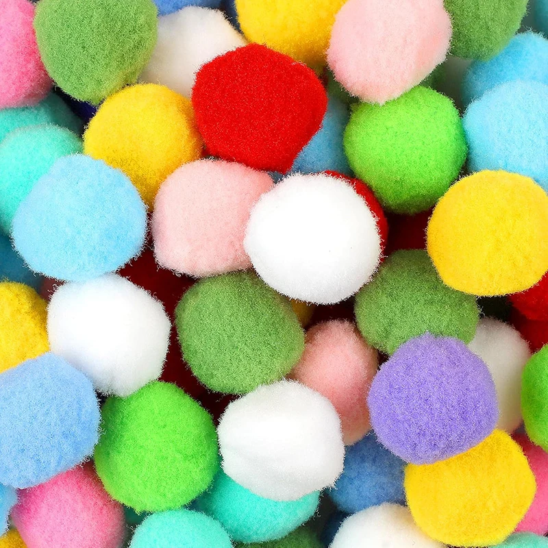 200-1000Pcs Pompoms Balls for Crafts Mixed Color Fluffy Soft Pompones Poms Balls for DIY Kids Arts Creative Craft Making Decor