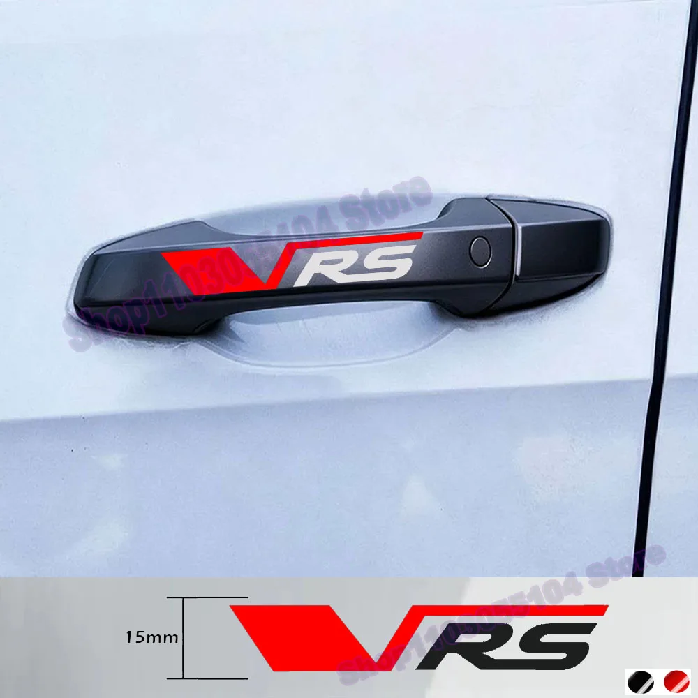 2pcs VRS Car door handle Sticker For Kamiq Octavia Kodiaq Rapid Superb Fabia Karoq Scala 1 2 3 a5 a7 RS MK1 MK2 MK3
